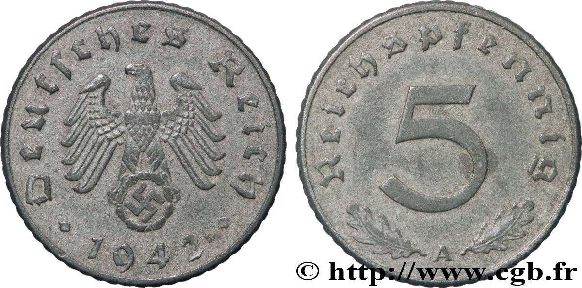 ALEMANIA 5 Reichspfennig 1942 Berlin MBC 