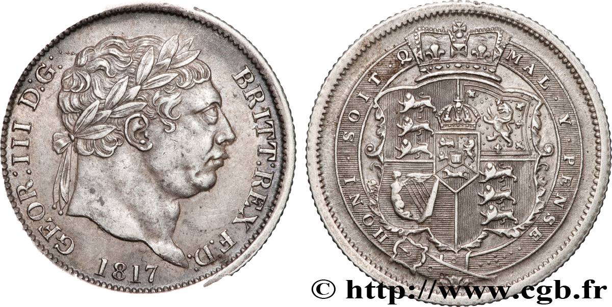 UNITED KINGDOM 1 Shilling Georges III 1817  AU 