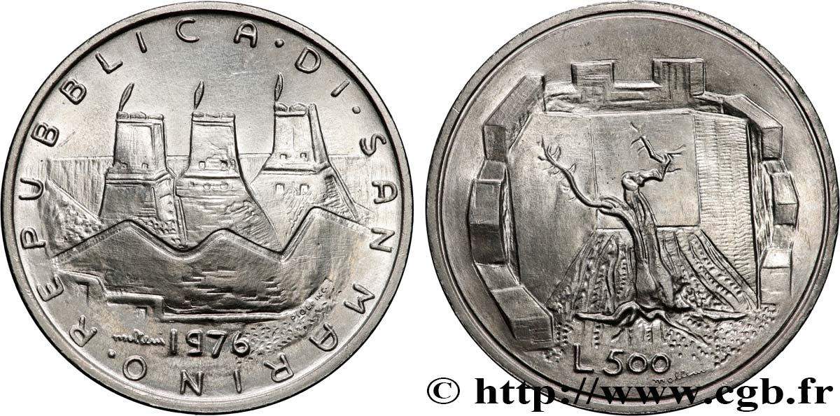 SAN MARINO 500 Lire 1976 Rome - R MS 