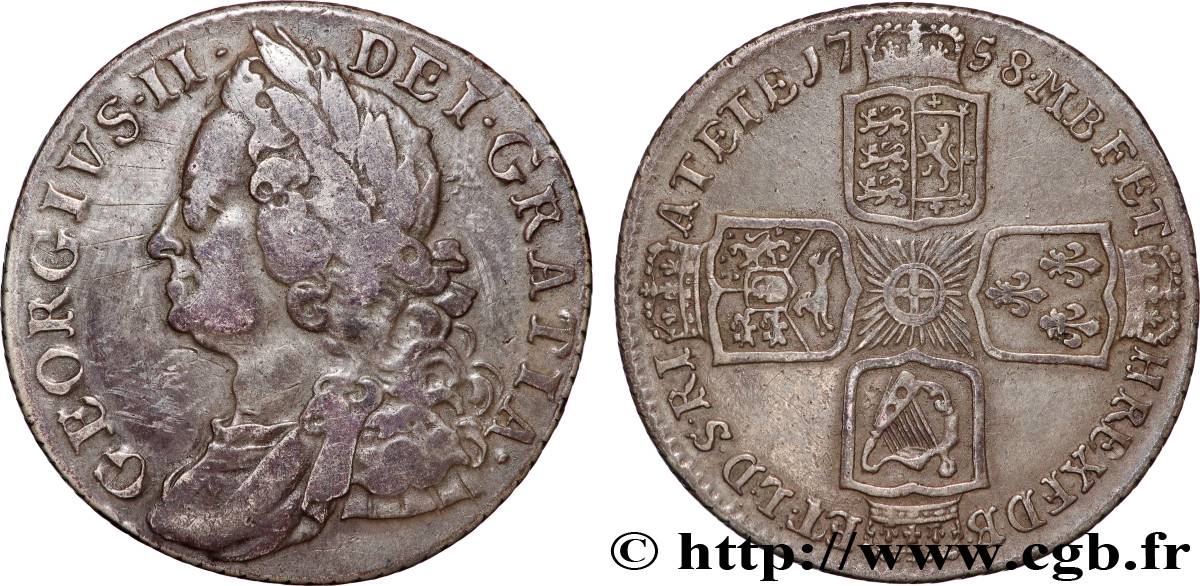 GREAT-BRITAIN - GEORGES II 1 Shilling Georges II 1758  XF 