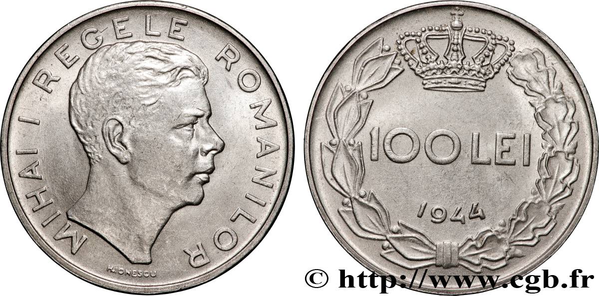 RUMÄNIEN 100 Lei Michel Ier 1944  fVZ 