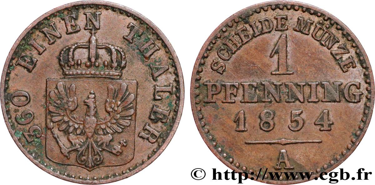 DEUTSCHLAND - PREUßEN 1 Pfenninge Royaume de Prusse 1857 Berlin SS 