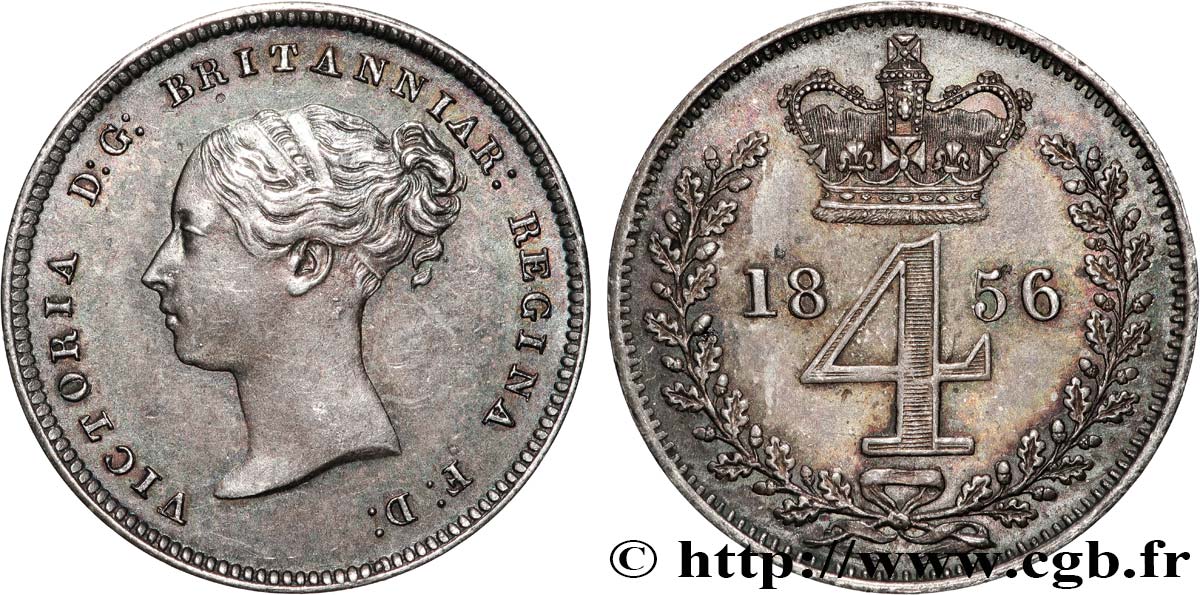 UNITED KINGDOM 4 Pence ou groat Victoria 1856 Londres AU 