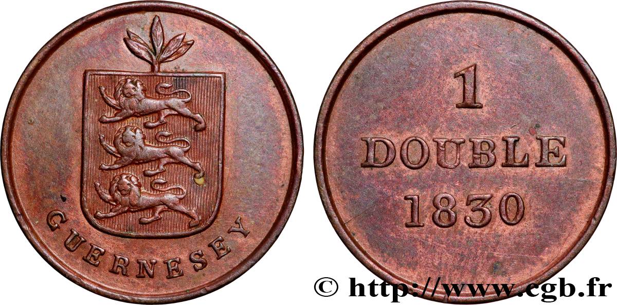 GUERNSEY 1 Double armes du baillage de Guernesey 1830  q.SPL 