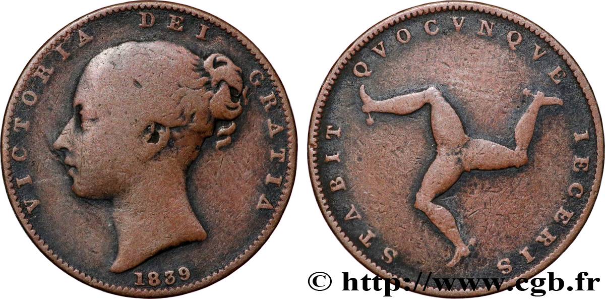 ISOLA DI MAN Farthing 1839  q.BB 