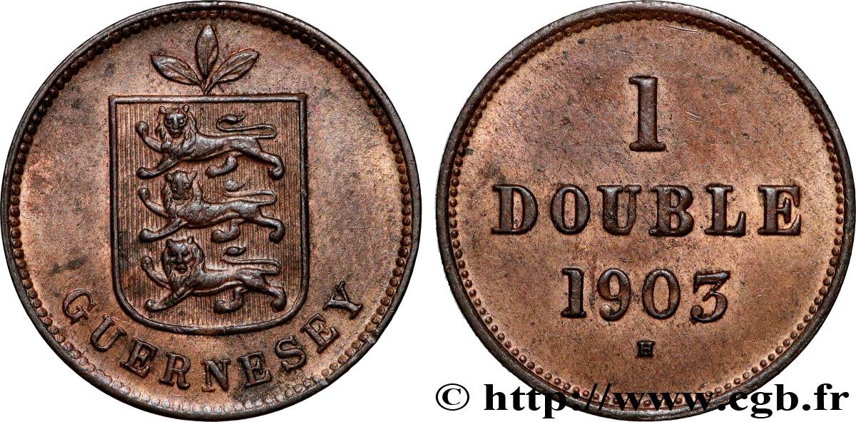 GUERNSEY 1 Double 1903 Heaton AU 