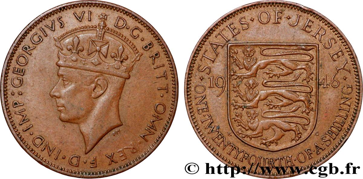 JERSEY 1/24 Shilling Georges VI 1946  XF 