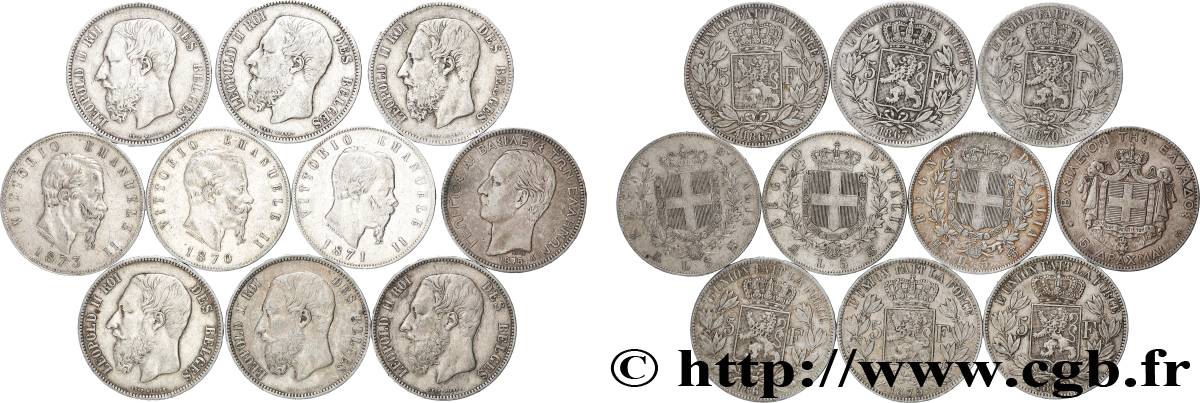 SILVER INVESTMENT Lot de 10 écus de 5 Francs Union Latine n.d.  VF 