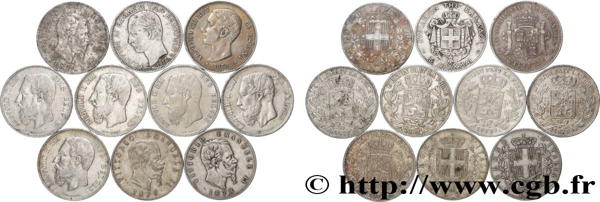 SILVER INVESTMENT Lot de 10 écus de 5 Francs Union Latine n.d.  VF 