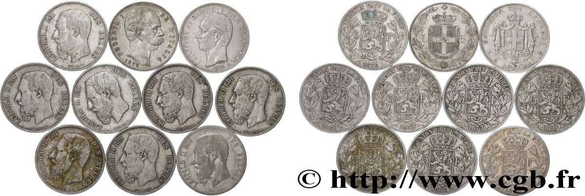 SILVER INVESTMENT Lot de 10 écus de 5 Francs Union Latine n.d.  VF 