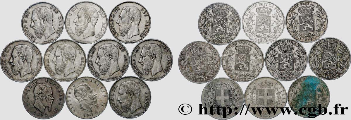 SILVER INVESTMENT Lot de 10 écus de 5 Francs Union Latine n.d.  VF 