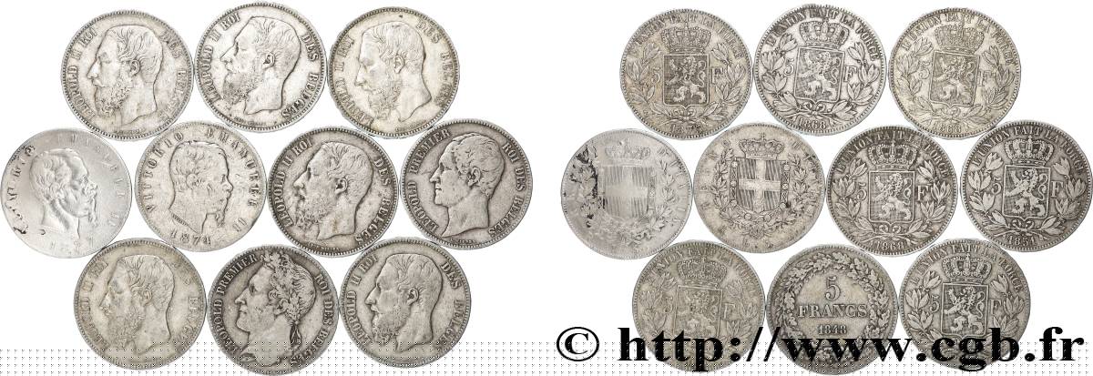 SILBER-INVESTMENT Lot de 10 écus de 5 Francs Union Latine n.d.  S 