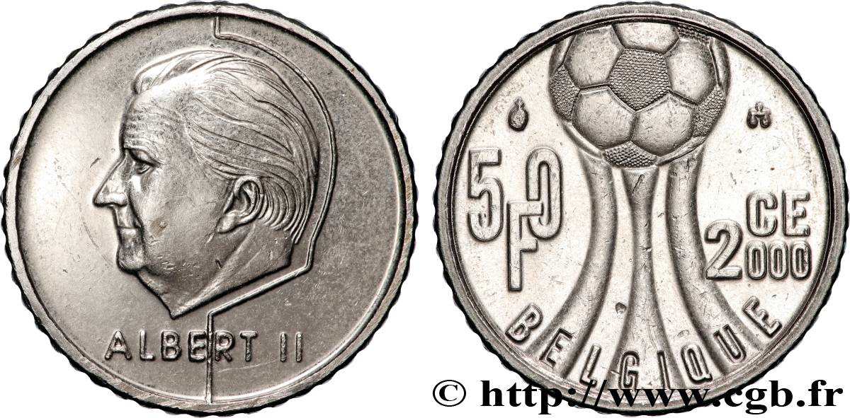 BELGIUM 50 Francs Championnat d Europe de football 2000 (légende française) 2000 Bruxelles AU 
