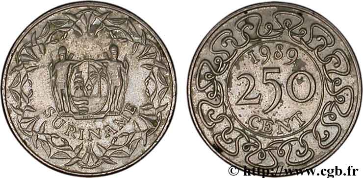 SURINAM 250 Cents 1989 Royal British Mint XF 