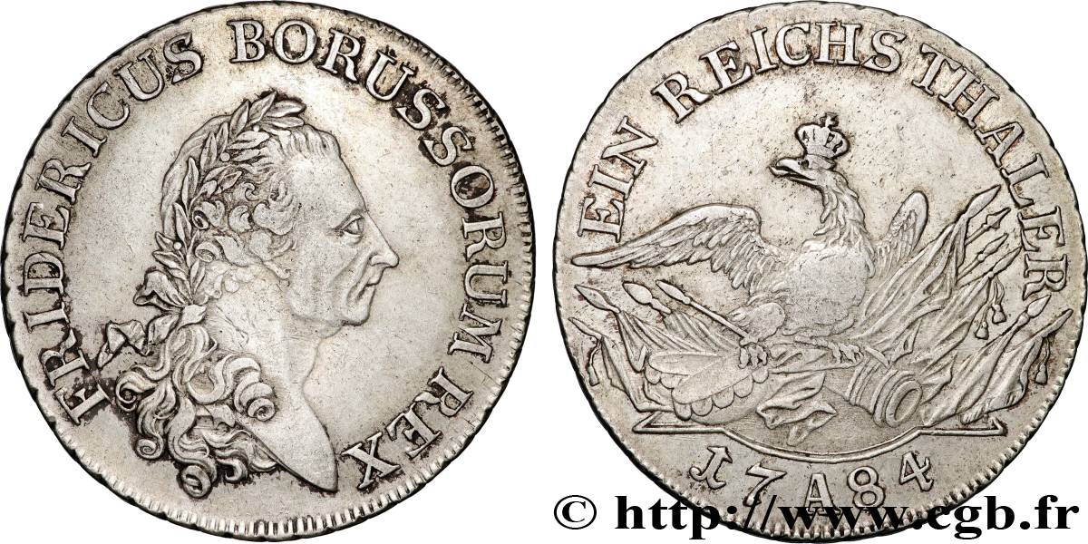 ALLEMAGNE - ROYAUME DE PRUSSE - FRÉDÉRIC II LE GRAND Thaler 1784 Berlin XF 
