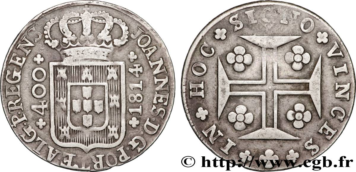 PORTUGAL - KÖNIGREICH PORTUGAL - JOHANN PRINZREGENT 400 Réis  1814  SS 