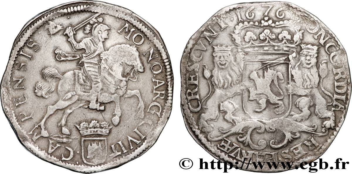 PROVINCES-UNIES - CAMPEN 1 Daldre provincial au lion  1676  XF 