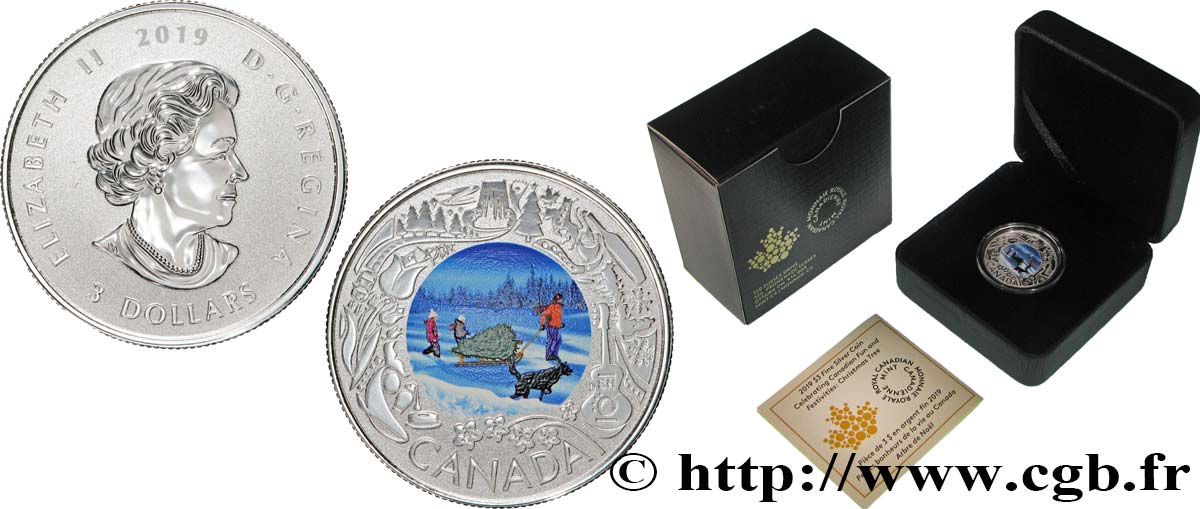 CANADA 3 Dollars Proof Arbre de Noël 2019  MS 