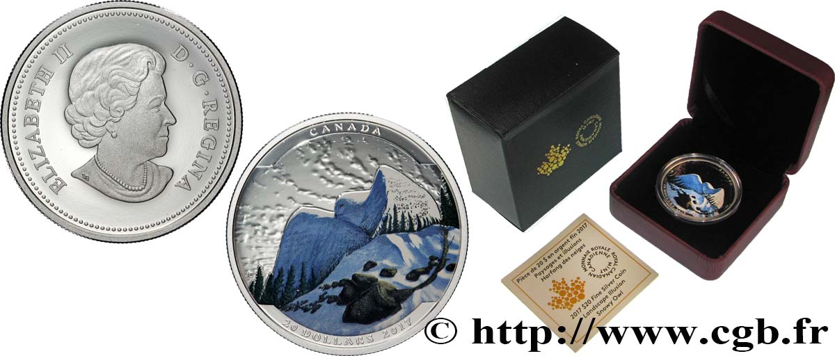 CANADA 20 Dollars Proof Harfang des Neiges 2017  MS 