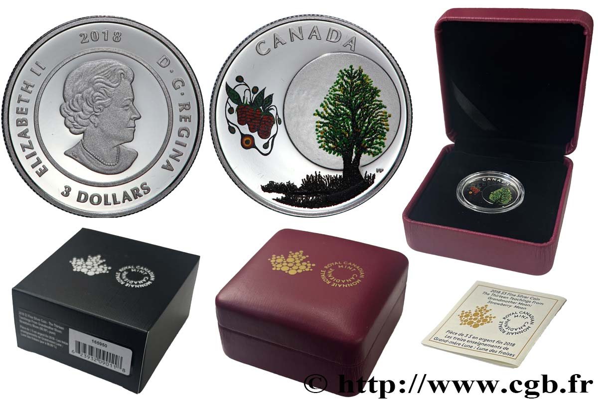 CANADA 3 Dollars Proof Strawberry Moon 2018  FDC 