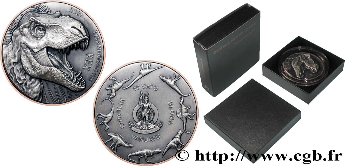 VANUATU 10 Vatu Tyrannosaure  2023  MS 