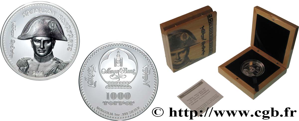 MONGOLIA 1000 Tögrög Proof Napoléon Bonaparte 2021  MS 