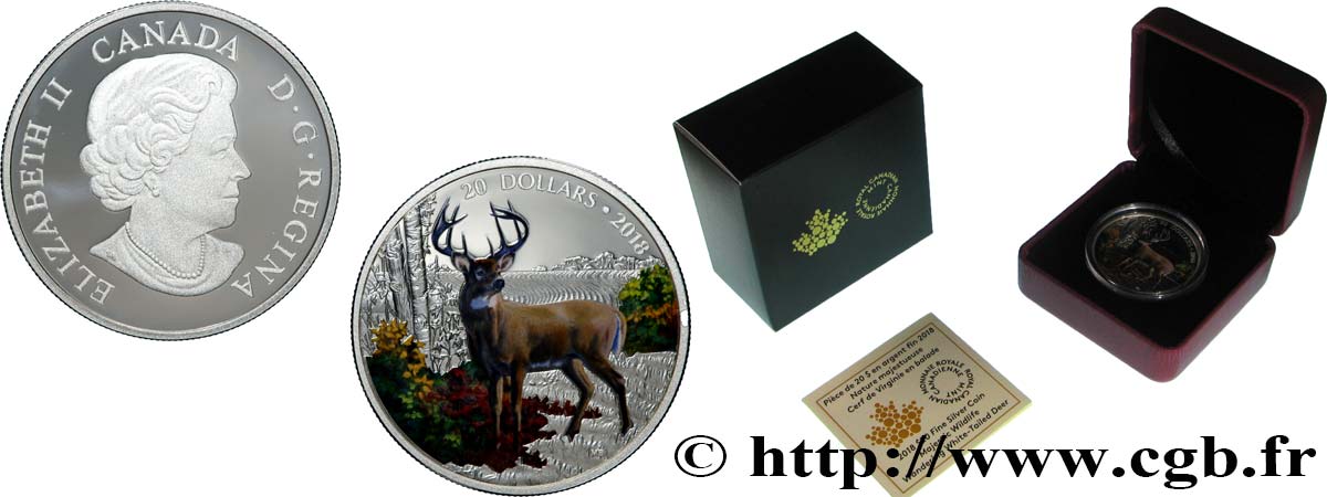 CANADA 20 Dollars Proof Cerf de Virginie 2018 Ottawa FDC69 NGC