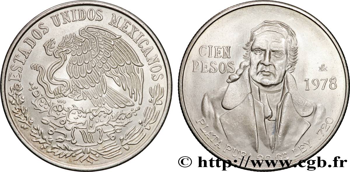 MEXICO 100 Pesos José María Morelos 1978 Mexico AU 