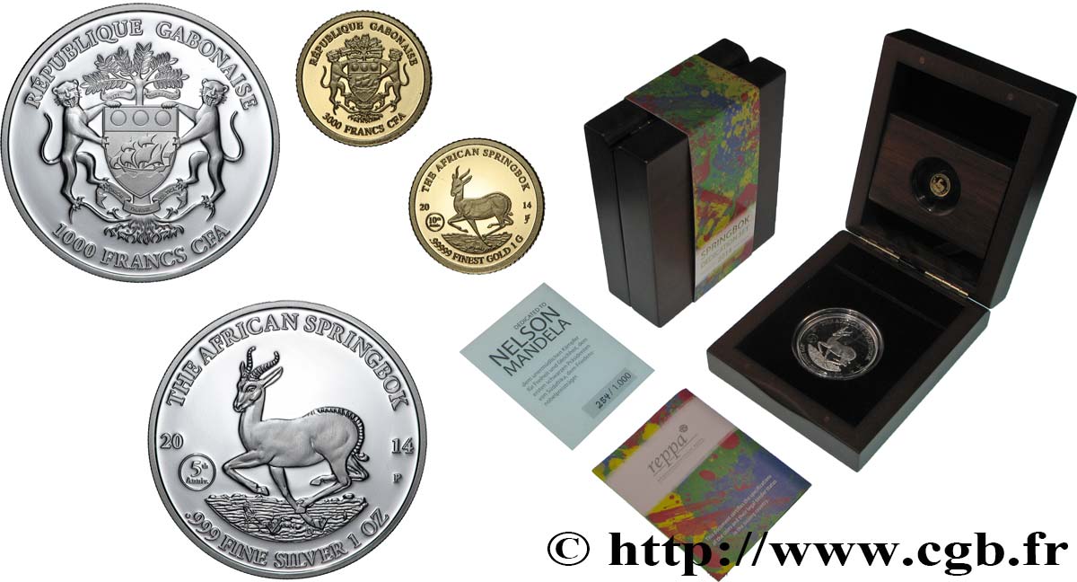 GABON Coffret 1000 et 3000 Francs CFA 2014  FDC 