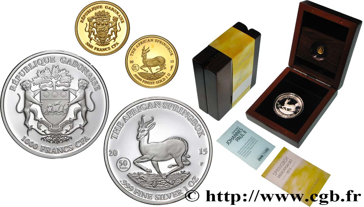 GABON Coffret 1000 et 3000 Francs CFA 2015  MS 