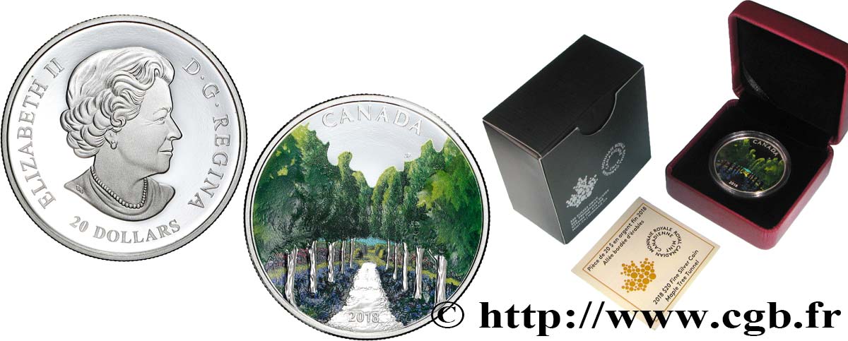 CANADA 20 Dollars Proof Allée bordée d’érables 2018 Ottawa MS 