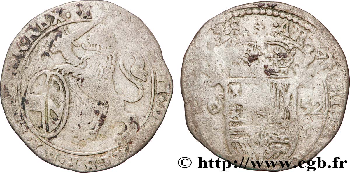 PAYS-BAS ESPAGNOLS - TOURNAISIS - PHILIPPE IV Escalin 1652 Tournai MB 