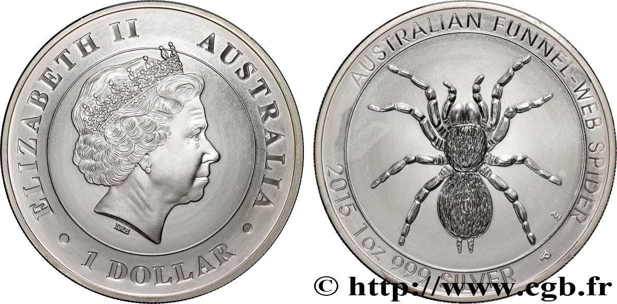 SILVER INVESTMENT 1 Dollar Araignée Proof 2015  MS 