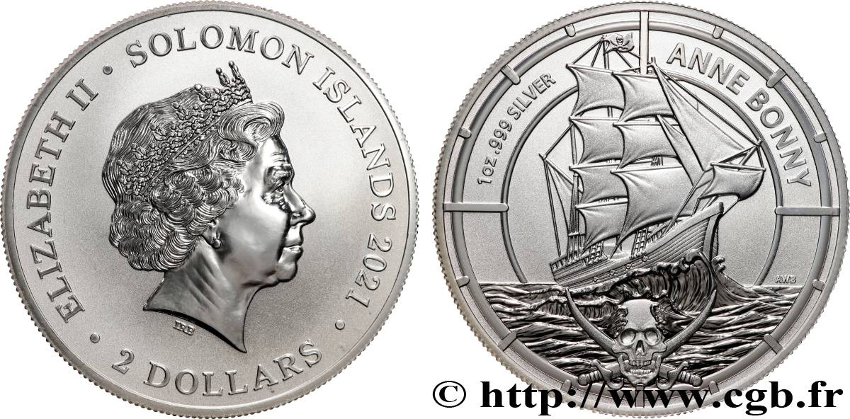 SILVER INVESTMENT 1 Oz - 2 Dollars Proof Anne Bonny 2022  MS 