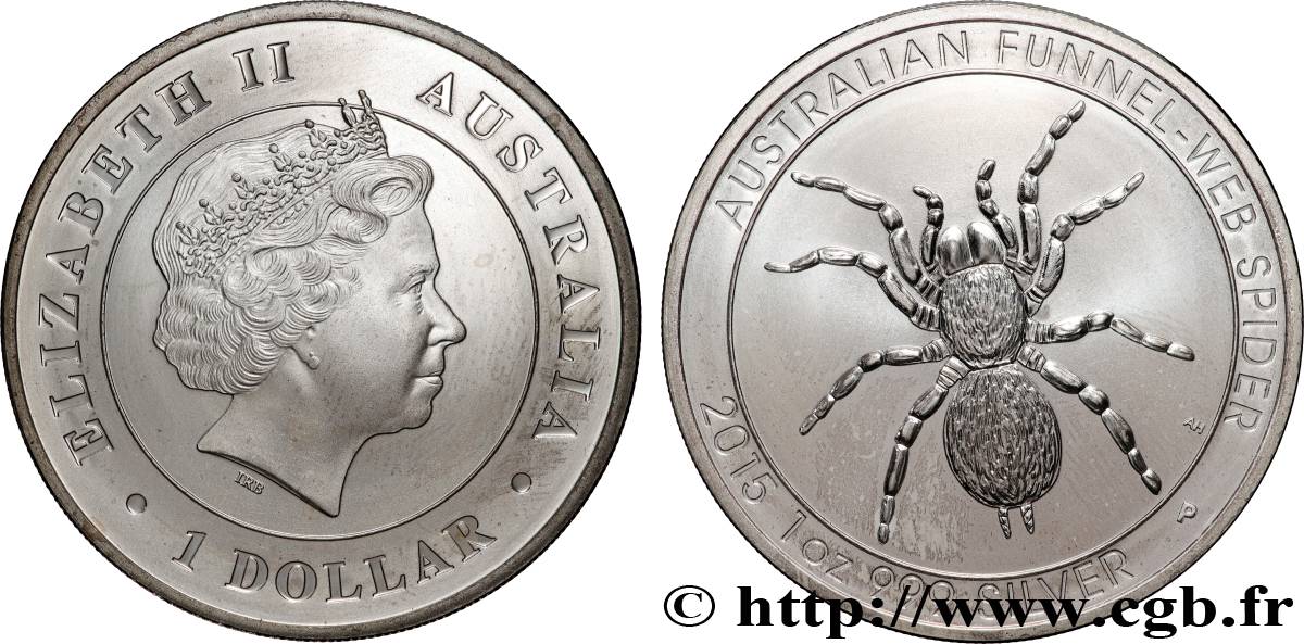 PLATA INVERSIÓN 1 Oz - 1 Dollar Araignée Proof 2015  SC 