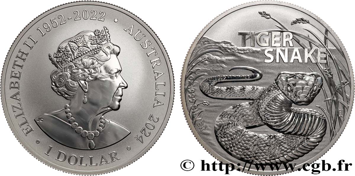 SILVER INVESTMENT 1 Oz - 1 Dollar Proof Serpent Tigre 2024  MS 