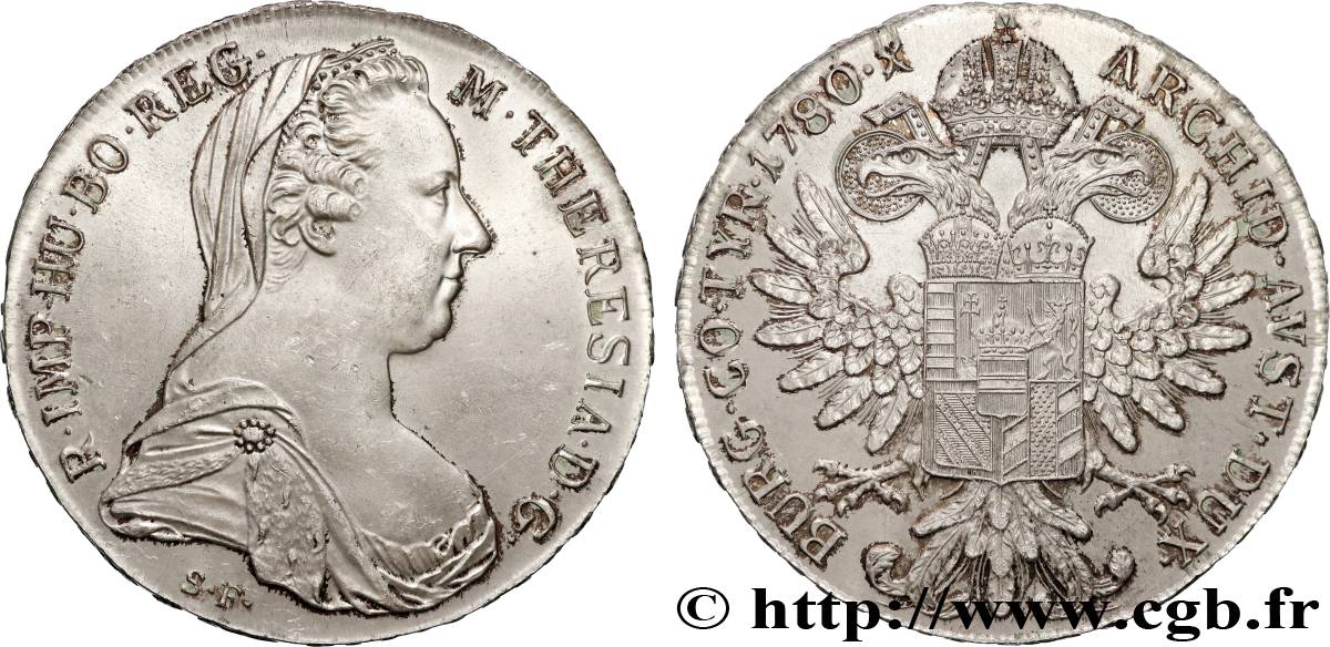 SILVER INVESTMENT 1 Thaler (REFRAPPE) Marie-Thérèse 1780 Vienne AU 