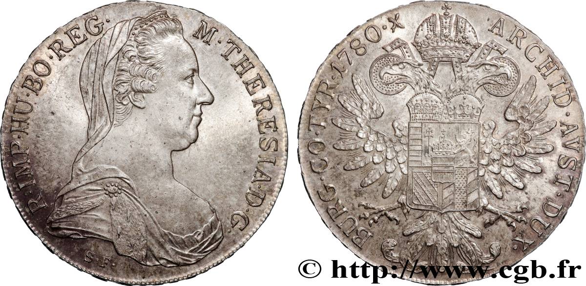 SILVER INVESTMENT 1 Thaler (REFRAPPE) Marie-Thérèse 1780 Vienne AU 