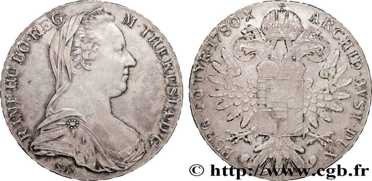 SILVER INVESTMENT 1 Thaler (REFRAPPE) Marie-Thérèse 1780 Vienne AU 
