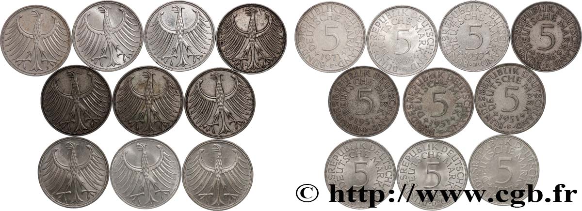 ARGENTO INVESTIMENTO Lot 10 x 5 Mark aigle n.d. Atelier Divers BB 
