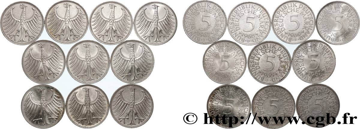 SILVER INVESTMENT Lot 10 x 5 Mark aigle n.d. Atelier Divers XF 