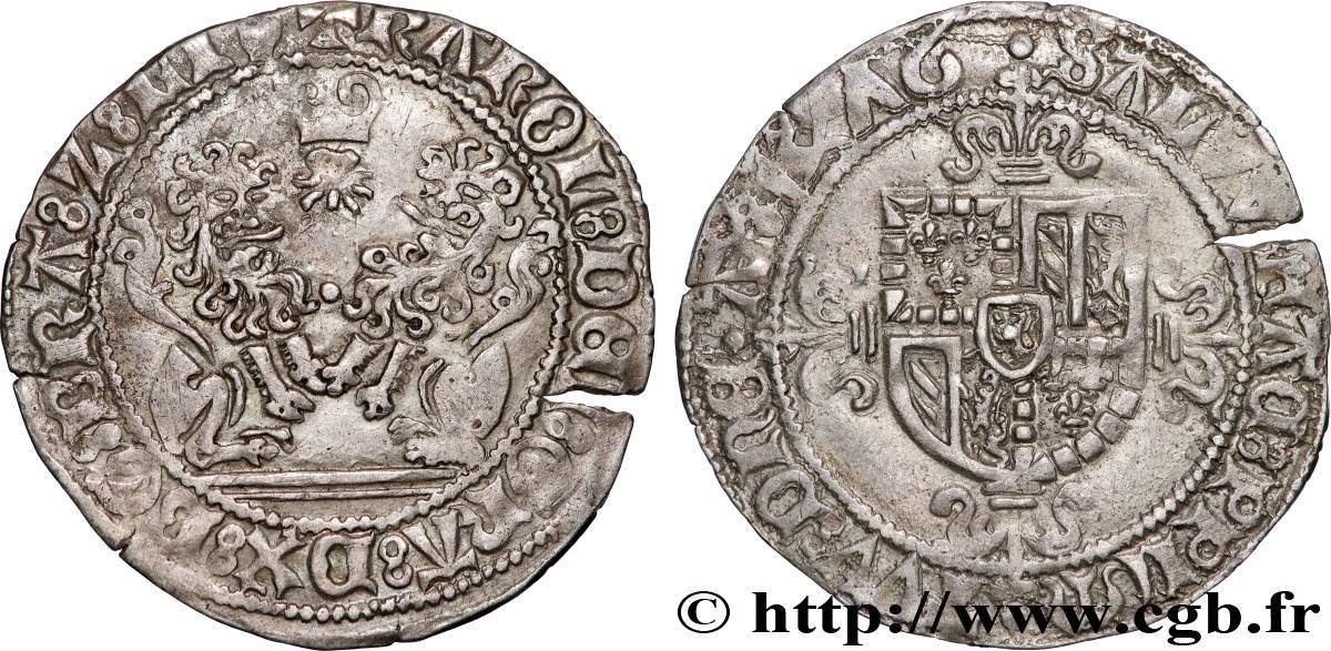 BURGUNDIAN NETHERLANDS - DUCHY OF BRABANT - CHARLES THE BOLD Double briquet 1476 Anvers AU 