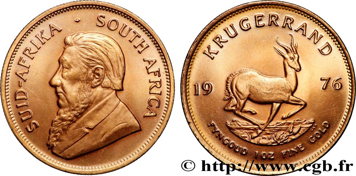 OR, PALLADIUM ET PLATINE INVESTISSEMENT 1 Oz - 1 Krugerrand Paul Kruger 1976 Prétoria SPL 