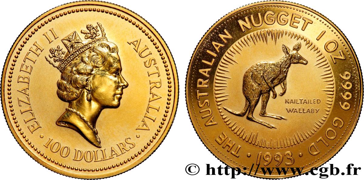 OR, PALLADIUM ET PLATINE INVESTISSEMENT 1 Oz- 100 Dollars  1993  SPL 