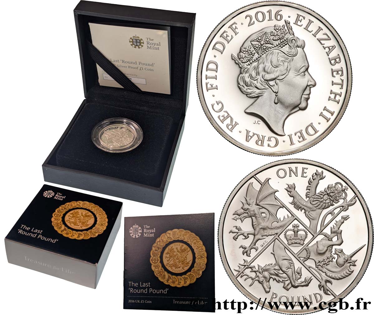 UNITED KINGDOM 1 Pound (Livre) Proof Le dernier Pound rond 2016  MS 