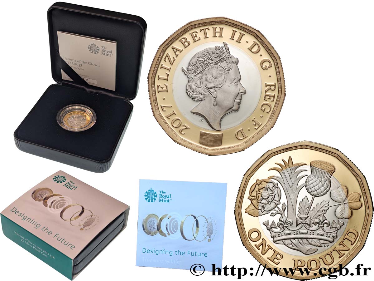 ROYAUME-UNI 1 Pound Proof Élisabeth II 2017 Royal Mint FDC 