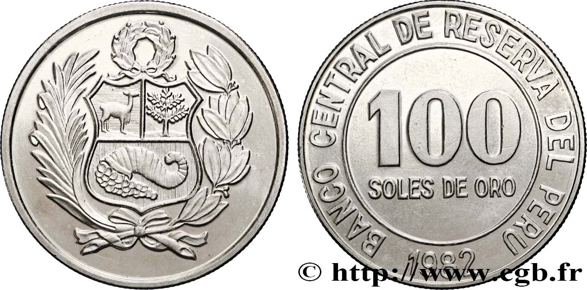 PERú 100 Soles de Oro 1982  SC 