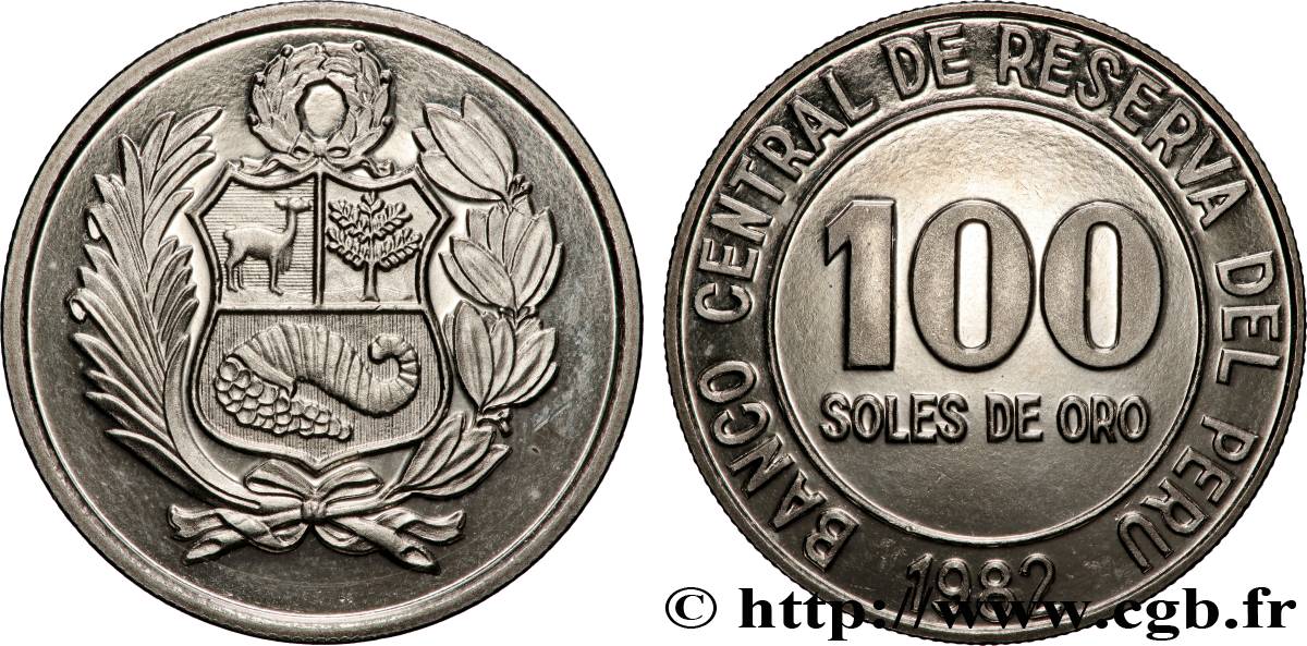 PERU 100 Soles de Oro 1982  fST 