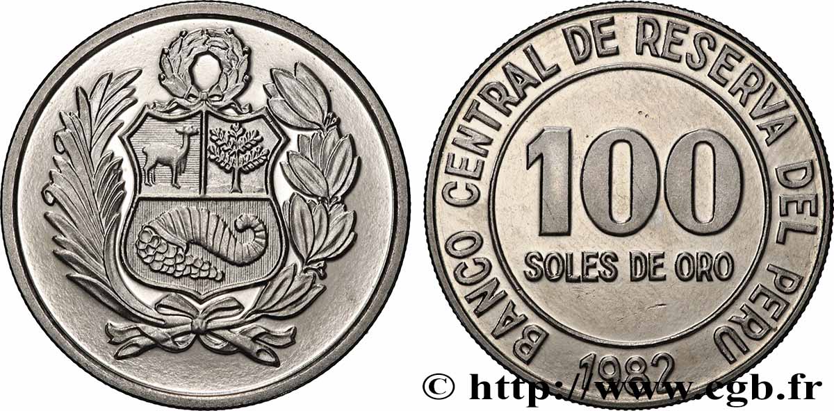 PERU 100 Soles de Oro 1982  MS 