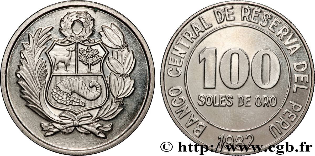 PERU 100 Soles de Oro 1982  MS 